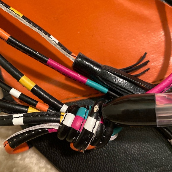 Colin Stuart Colorful Leather Straps Lace-Up/Wrap Sandals Heels Size 6.5 - Picture 11 of 13